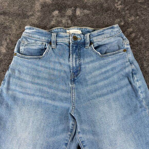 Carve Designs Cuffed Raw Hem Blue Denim Jeans Stretch Women's 4 Organic Cotton - Picture 2 of 13